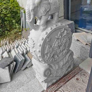 汕头芝麻白抱鼓石 庭院抱鼓石