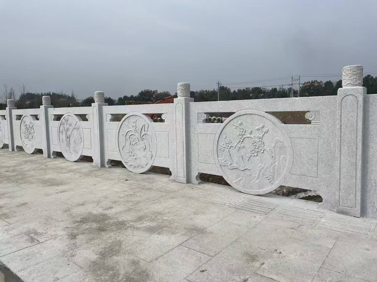 汕头芝麻白河道栏杆 石材栏杆