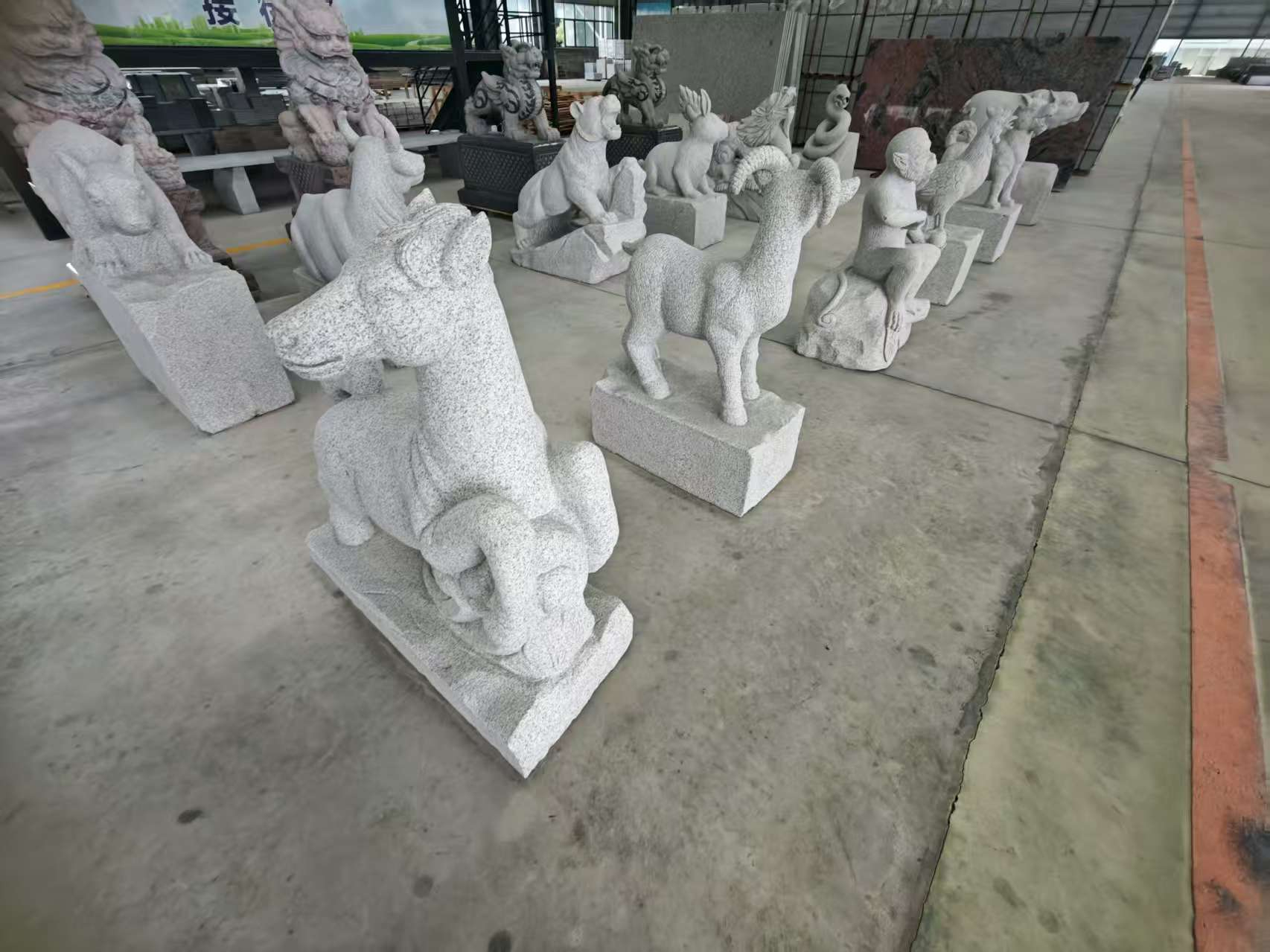 汕头芝麻白雕刻 十二生肖 异形雕刻